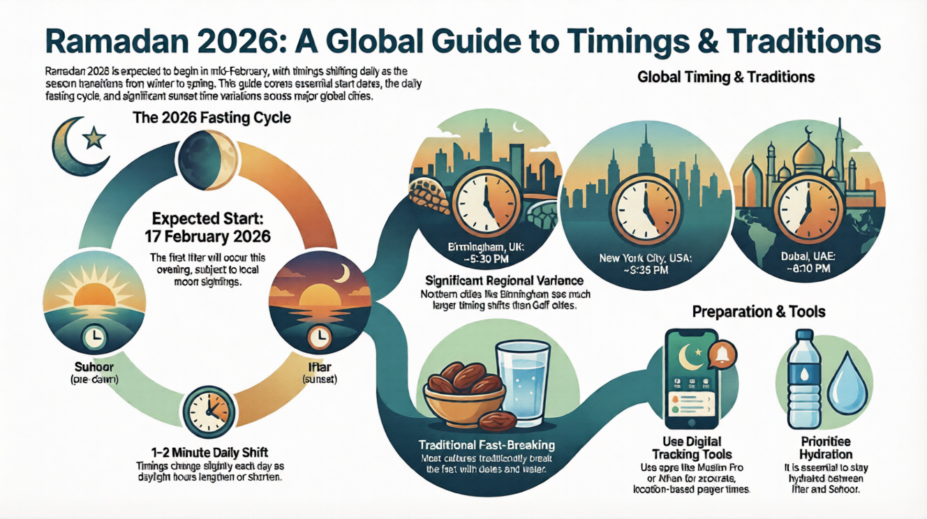 Ramadan Iftar Time 2026 infographic