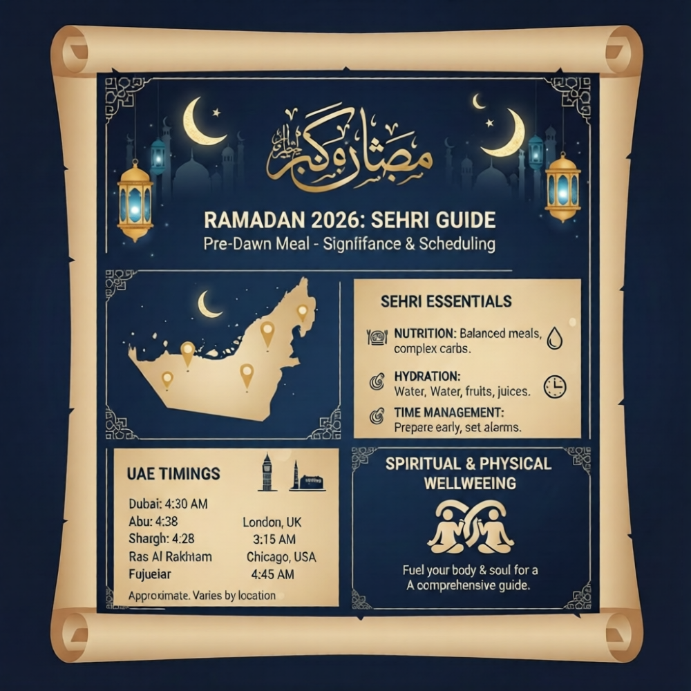 Today’s Sehri Time in UAE infograpghics