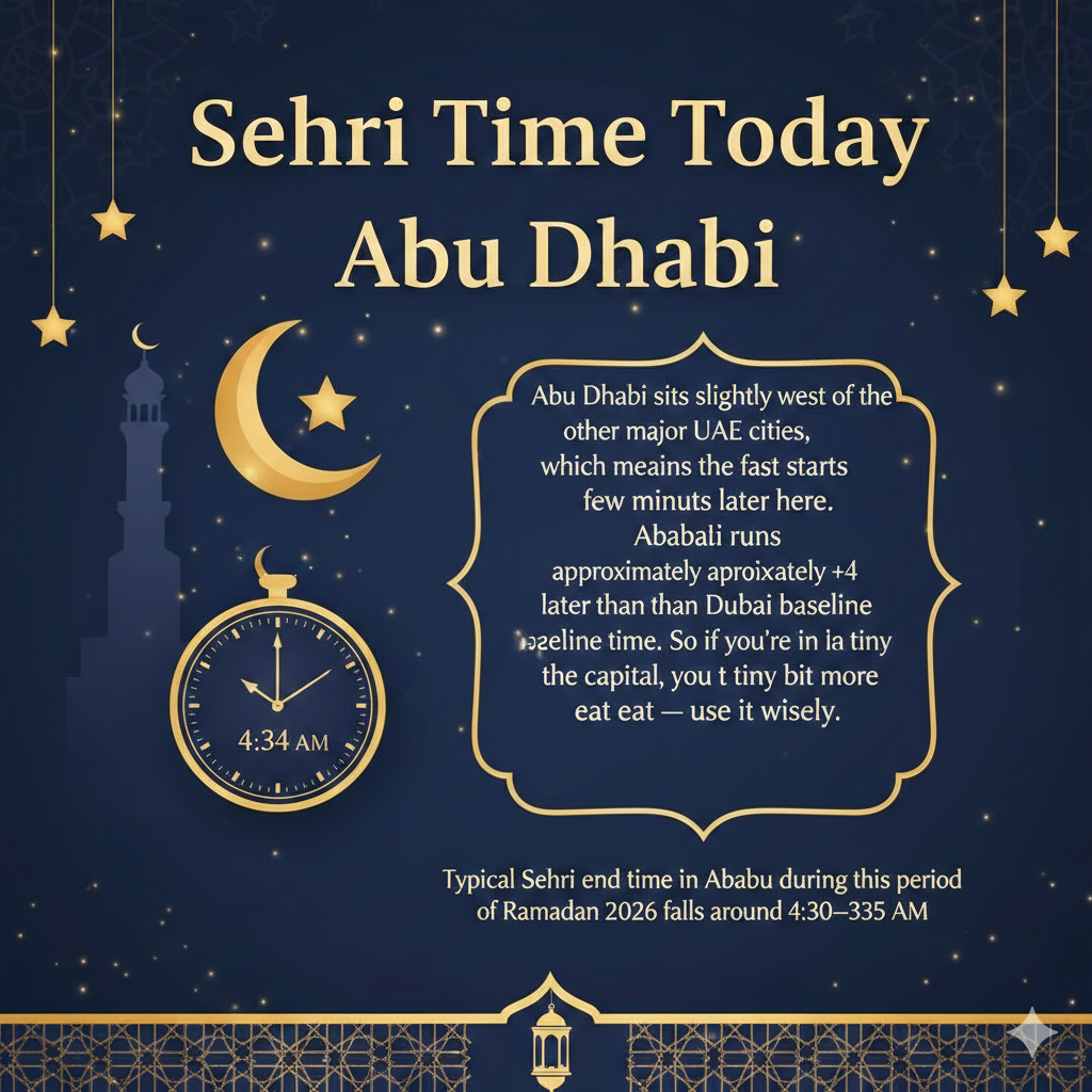 Sehri Time Today Abu Dhabi