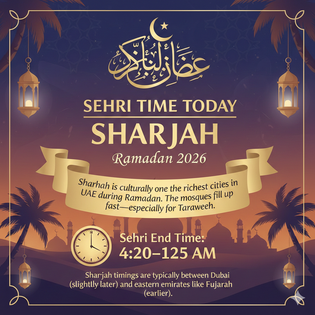 Sehri Time Today Sharjah