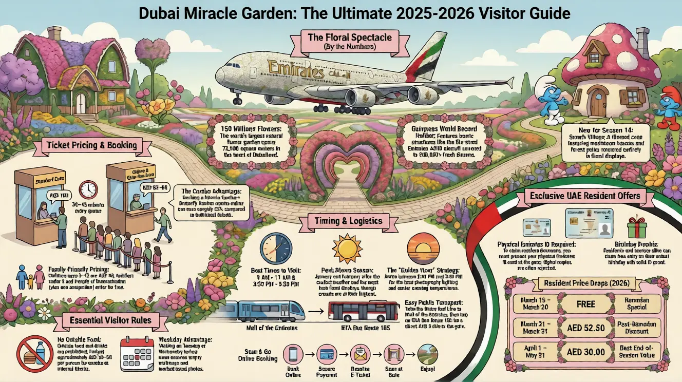 Dubai miracle garden infograhic
