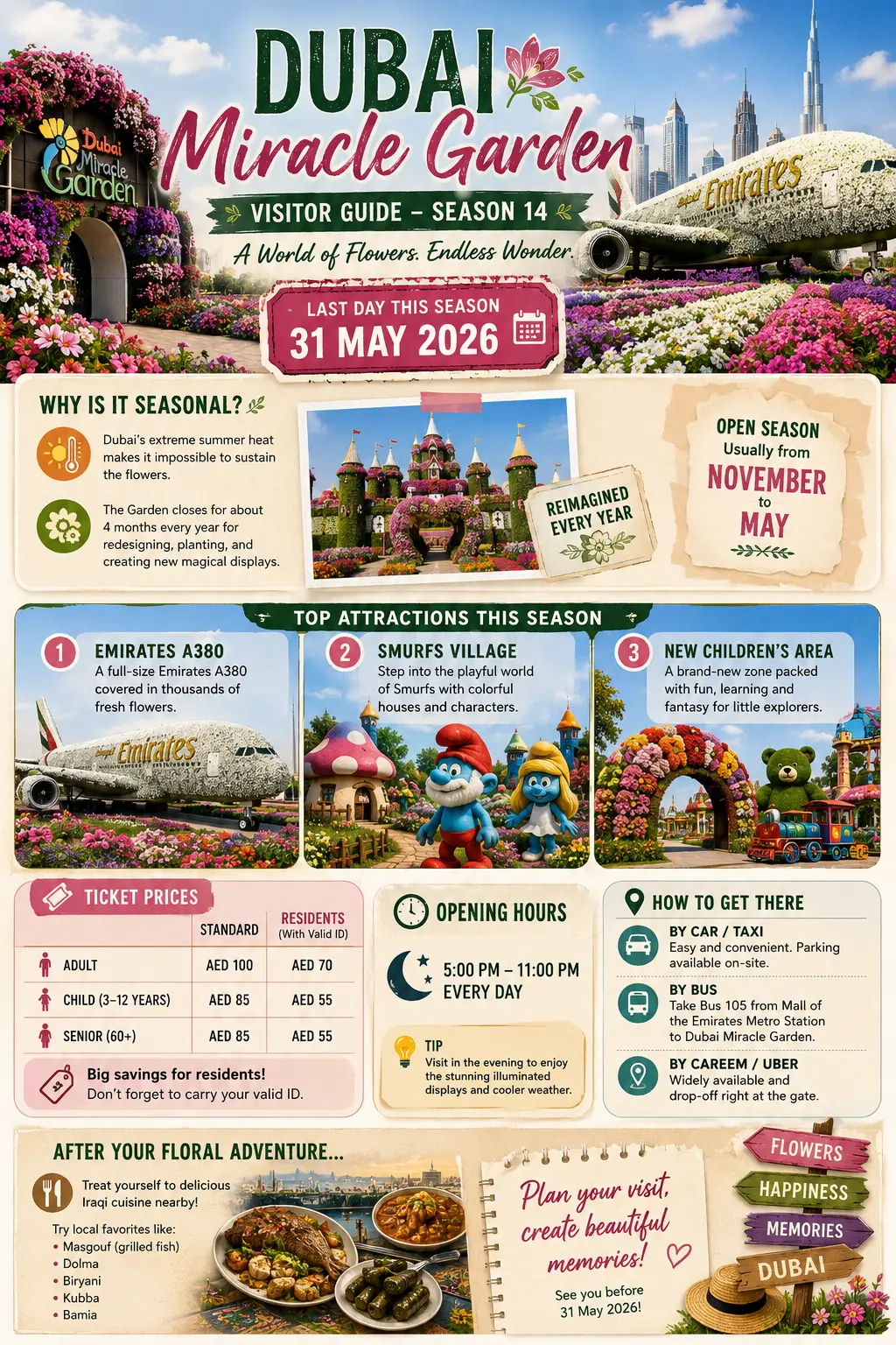 dubai miracle garden closing in may details