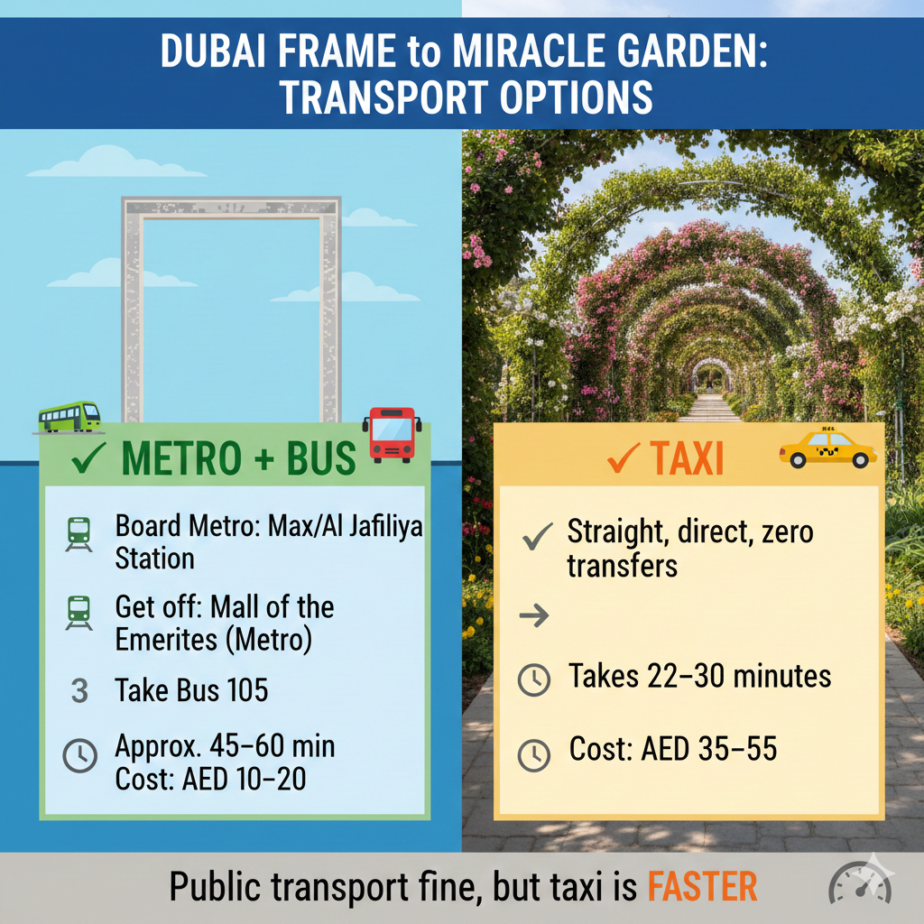 dubai frame to miracle garden