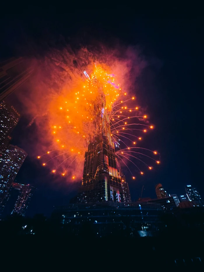 burj khalifa dubai new year firework