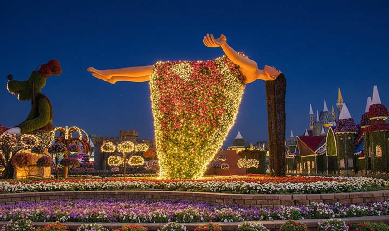 The Lake Park and Floating Flowers